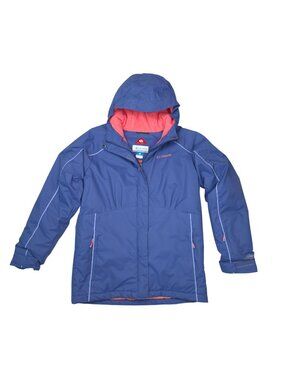 Columbia Girls Large Omni-Heat Hooded Winter Jacket Waterproof Grow Sleeves